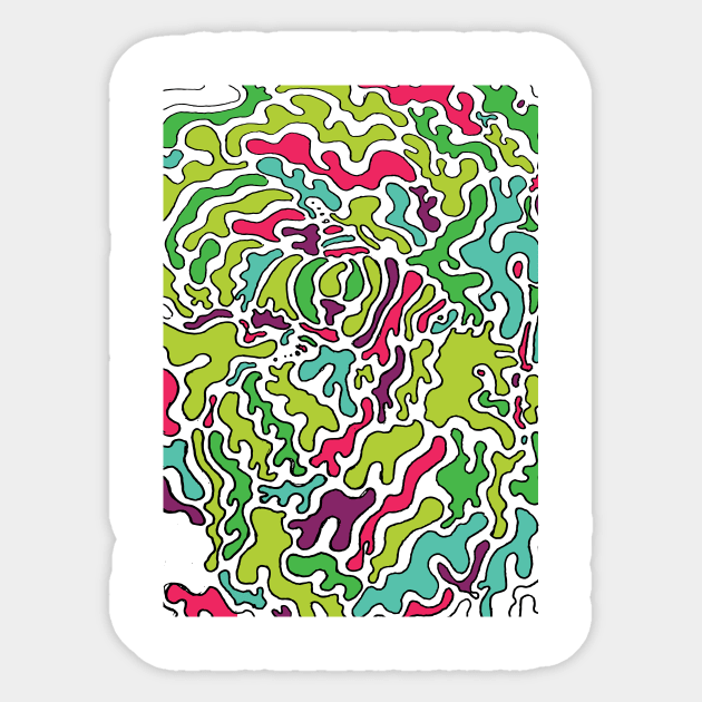 Psychedelic Splat Sticker by Zootownboy